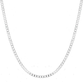 Classic Silver-Toned Curb Link Chain Necklace