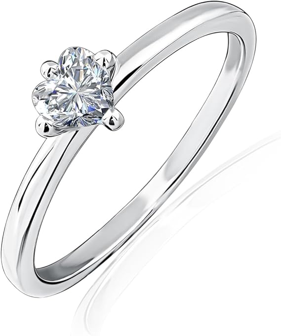 Heart-Cut Solitaire Diamond Ring