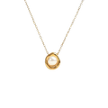 Organic Gold-Tone Pearl Pendant Necklace